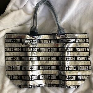 NWT Victoria’s Secret Sequin Tote Bag + Wristlet